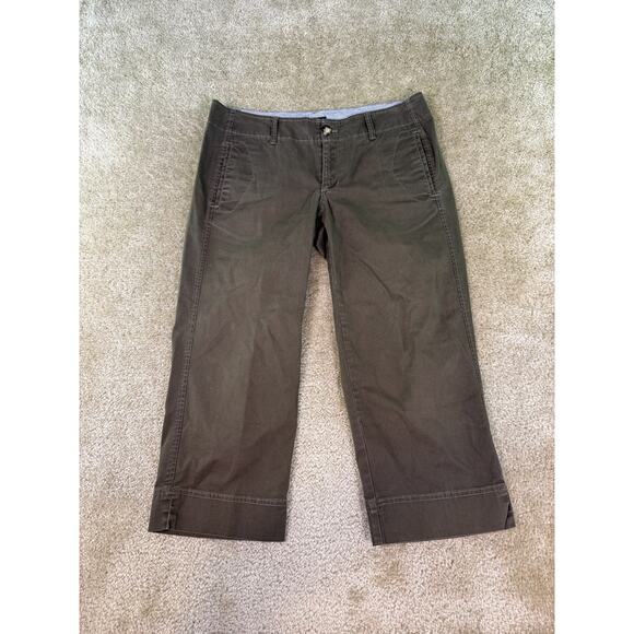 Eddie Bauer Vashon Fit Women's Brown Capri Pants Size 8 Cropped Wide Leg E209 - Picture 1 of 13